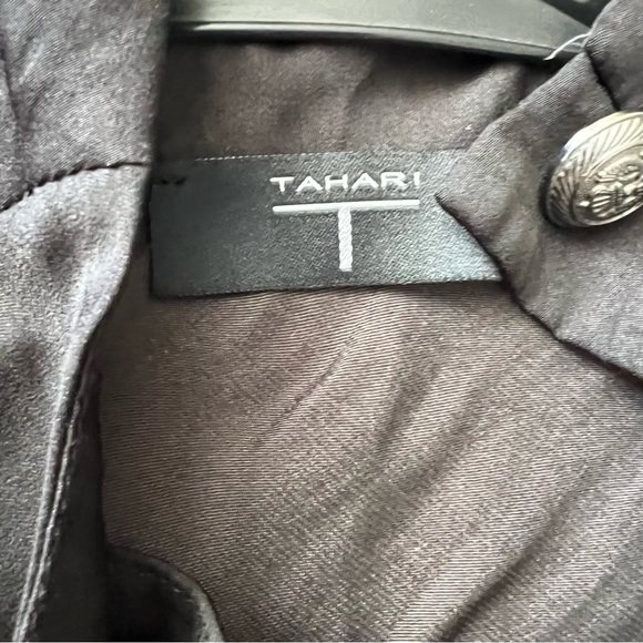 Tahari Black Button-Shoulder Blouse - Picture 4 of 5